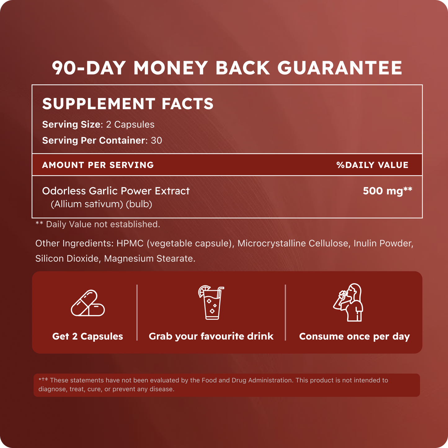 Odorless Garlic Extract Capsules